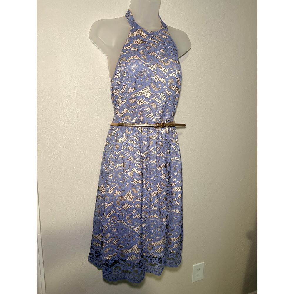 NWT Eliza J Open Back Floral Dress with Gold Belt - Size 6